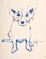 George Rodrigue Drawing, Study for Blue Dog - Sold for $8,960 on 03-04-2023 (Lot 81).jpg